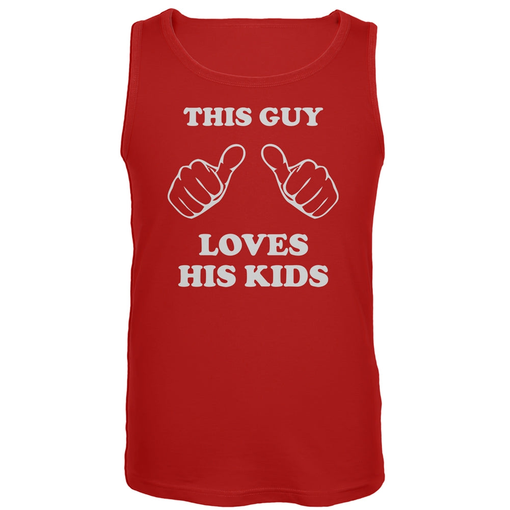 Father's Day - This Guy Loves His Kids Tank Top Men's Tank Tops Old Glory LG Red