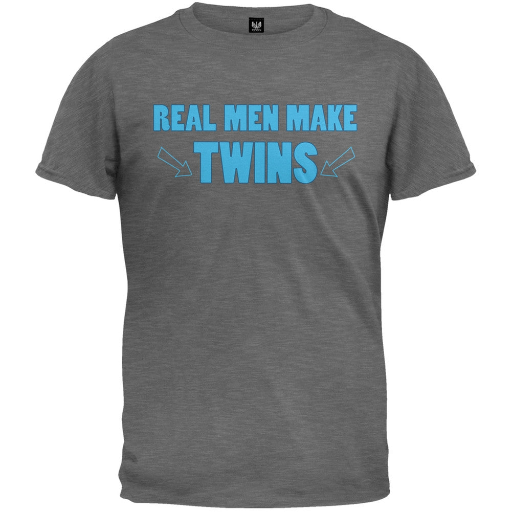 Father's Day Real Men Make Twins Black Adult T-Shirt Men's T-Shirts Old Glory