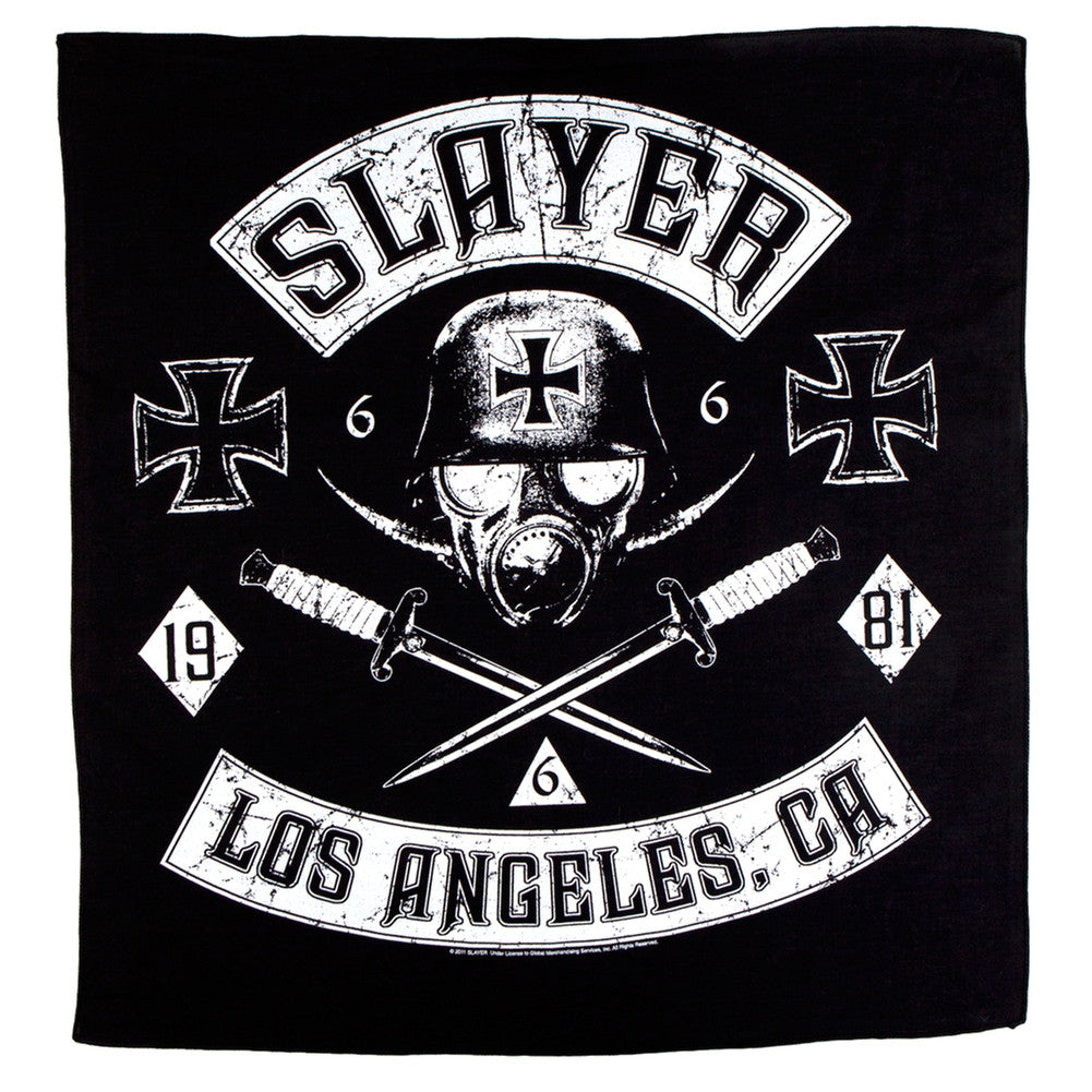 Slayer - Los Angeles California Bandana Bandanas Old Glory OS Black