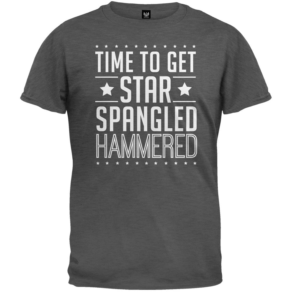 Time to get Star Spangled Hammered Sapphire Blue Adult T-Shirt Men's T-Shirts Old Glory 2XL Grey