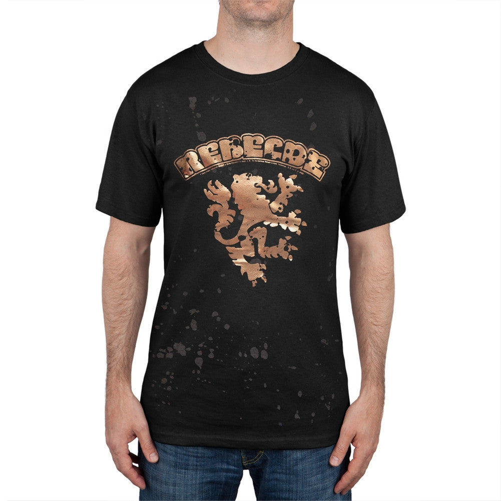 Rebelde - Lion Crest Foil Splotch T-Shirt Men's T-Shirts Rebelde SM Black
