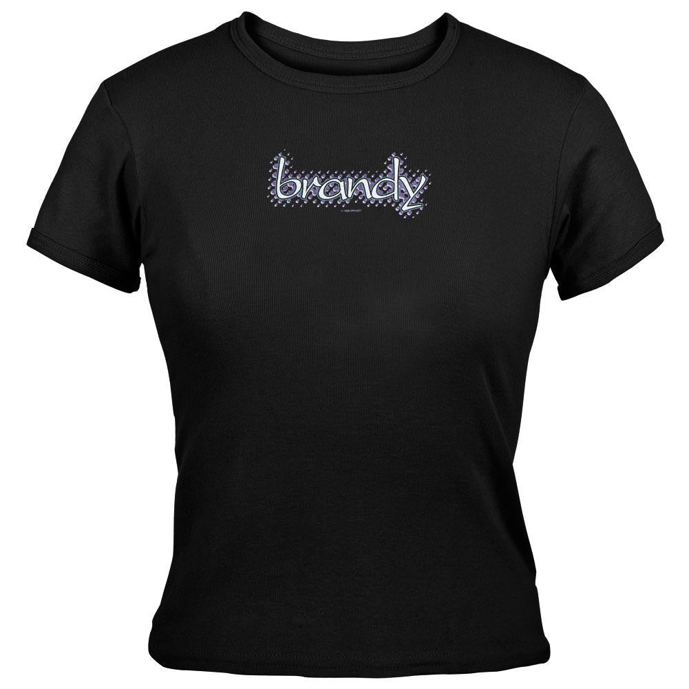 Brandy - Dots Logo Junior's Babydoll T-Shirt Juniors Babydolls Brandy LG Black