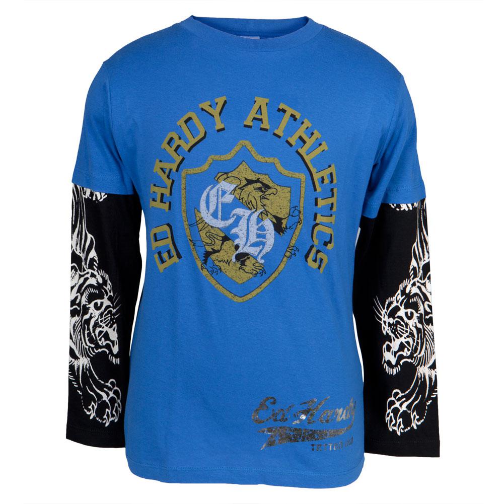 Ed Hardy - Athletics Blue Youth 2fer Youth Long Sleeves Ed Hardy LG Blue