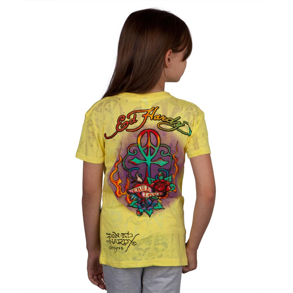 Ed Hardy - Native American Girls Youth Burnout T-Shirt Youth T-Shirts Ed Hardy