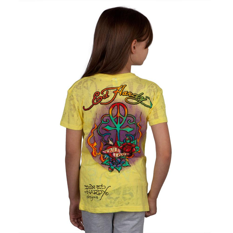 Ed Hardy - Native American Girls Youth Burnout T-Shirt Youth T-Shirts Ed Hardy