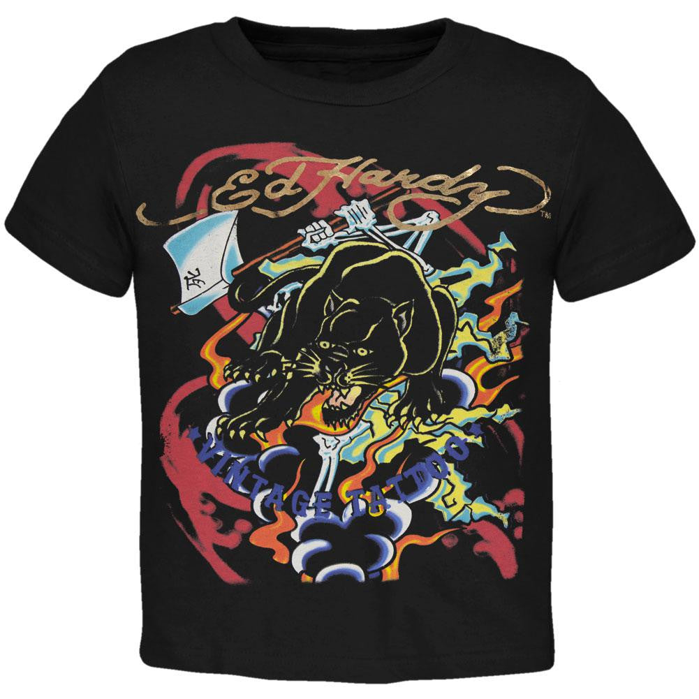 Ed Hardy - Panther Vintage Tattoo Juvy T-Shirt Juvenile T-Shirts Ed Hardy J4/5 Black