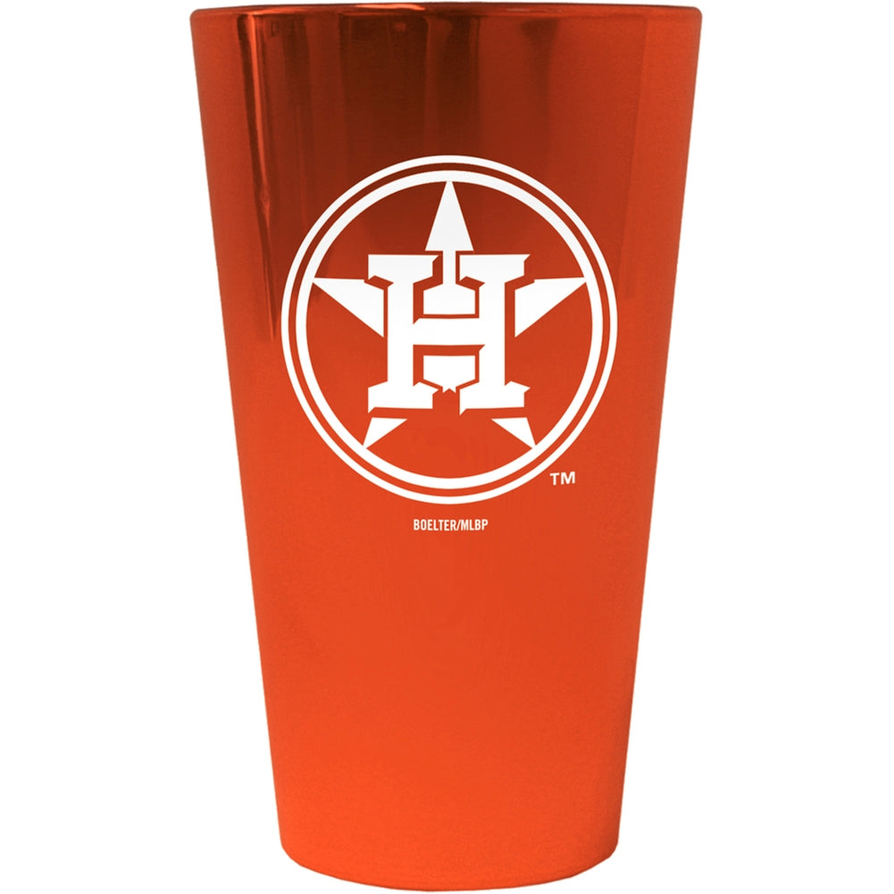 Houston Astros - Logo Lusterware Pint Glass Pint Glasses Old Glory OS Orange