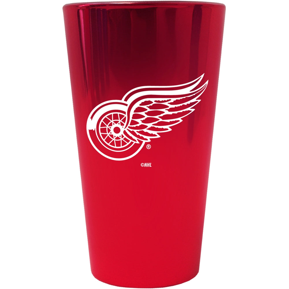 Detroit Red Wings - Logo Lusterware Pint Glass Pint Glasses Old Glory OS Red