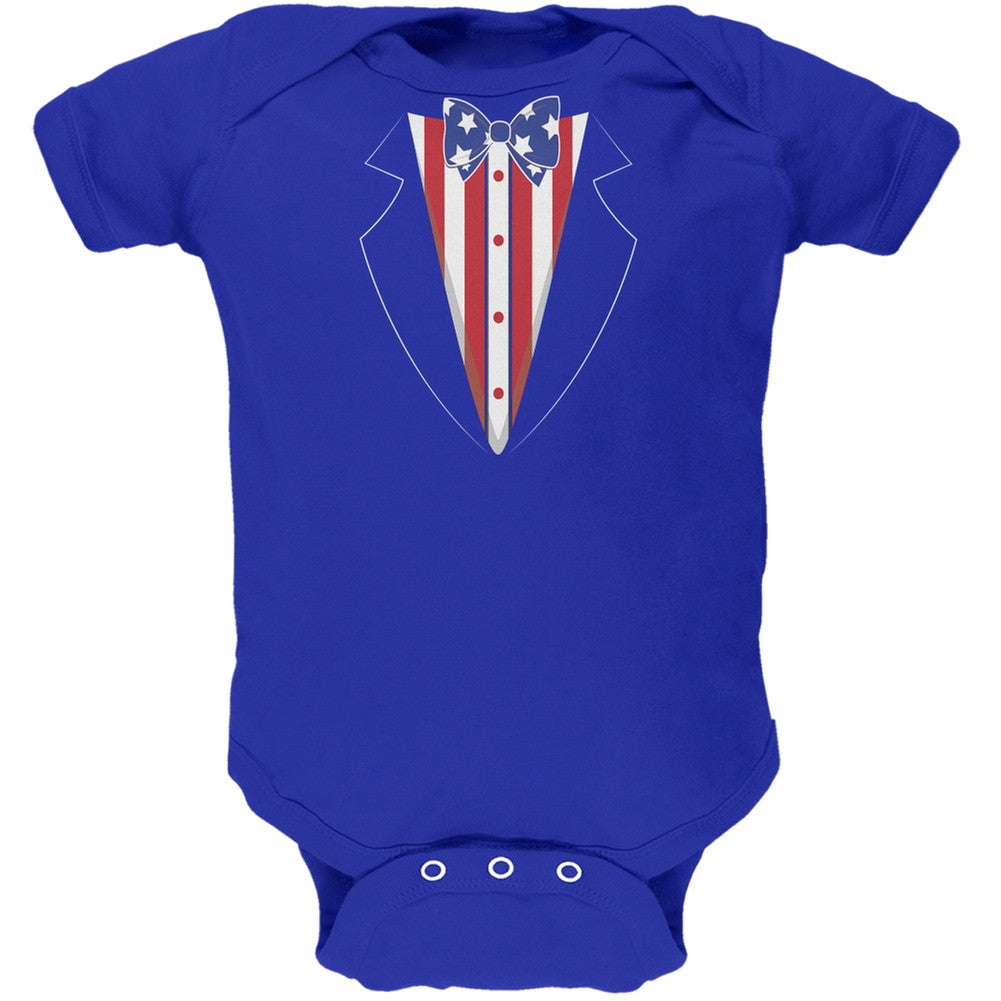 Stars and Stripes Tuxedo Baby One Piece Baby One Piece Old Glory