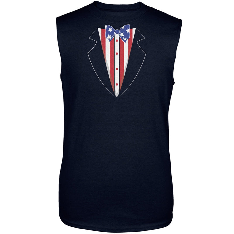 Stars and Stripes Tuxedo Sleeveless Shirt Men's T-Shirts Old Glory