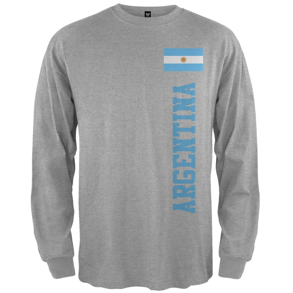 World Cup Argentina Grey Adult Long Sleeve T-Shirt Men's Long Sleeves FIFA