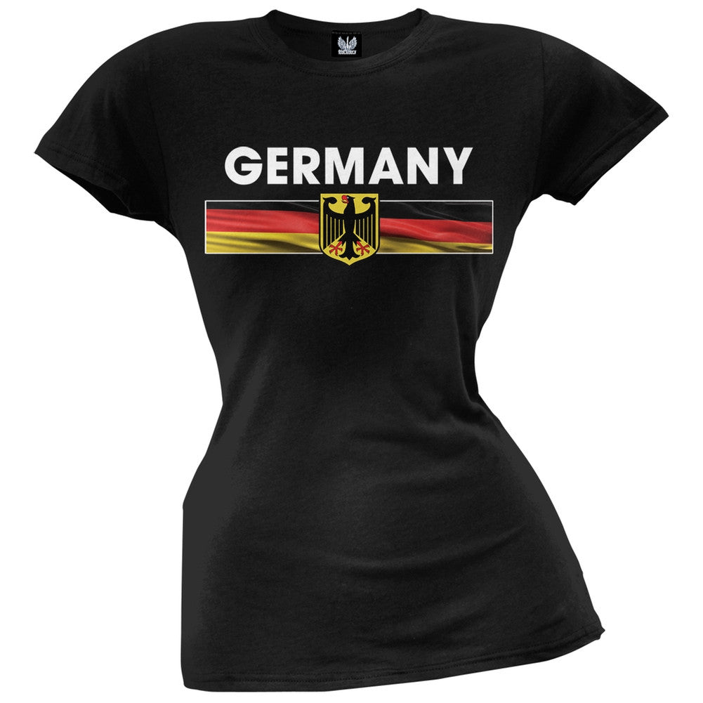 World Cup Germany Eagle Crest Black Soccer Juniors T-Shirt Juniors T-Shirts FIFA