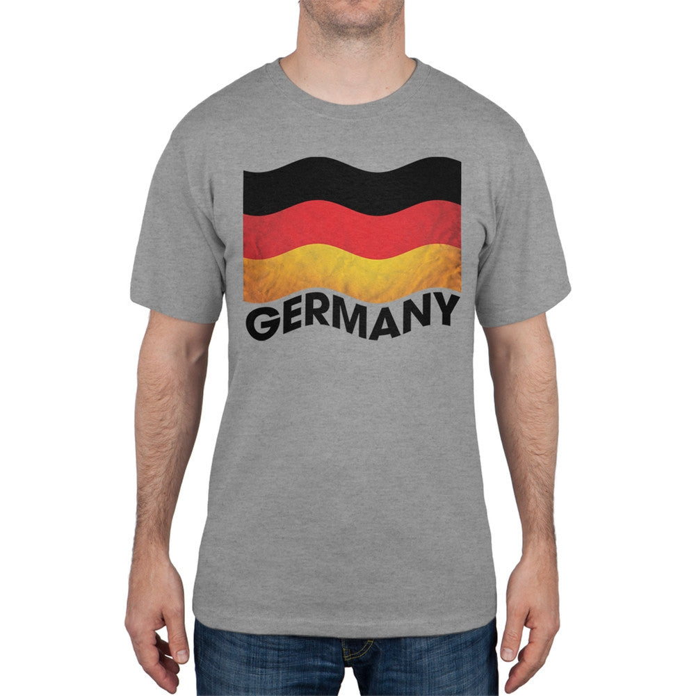 World Cup Germany German Waving Flag Black T-Shirt Men's T-Shirts FIFA