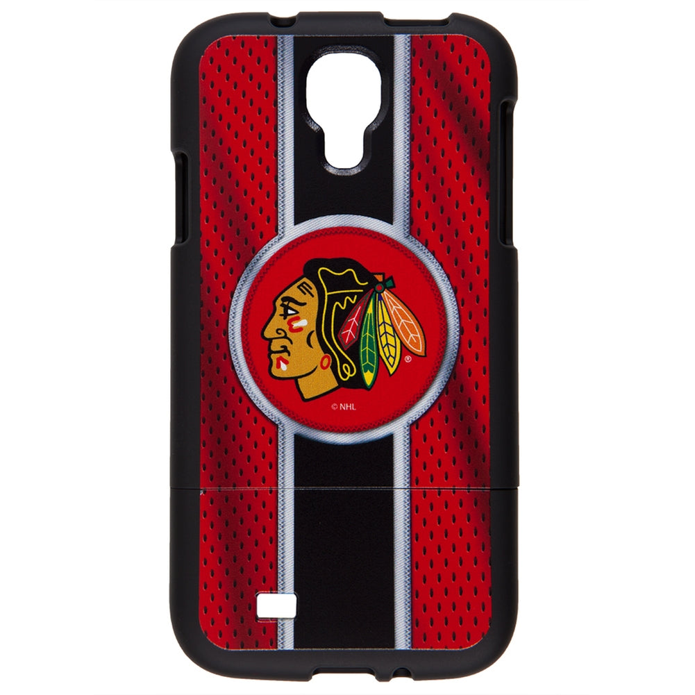 Chicago Blackhawks - Logo Jersey Stripe Samsung Galaxy S4 Thinshield Snap-On Case Smartphone Cases Old Glory OS Red