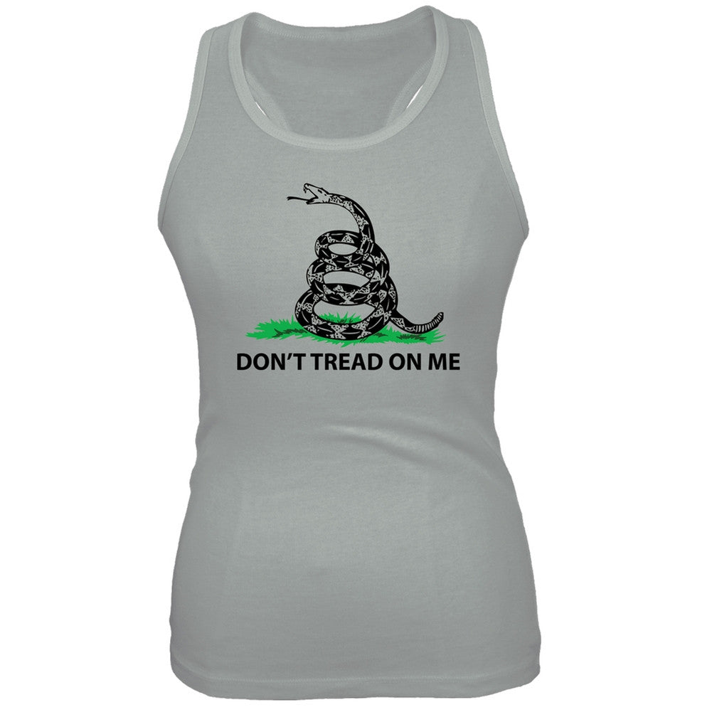 Don't Tread On Me Gadsden Flag Juniors Tank Top Juniors Tank Tops Old Glory 2XL Grey