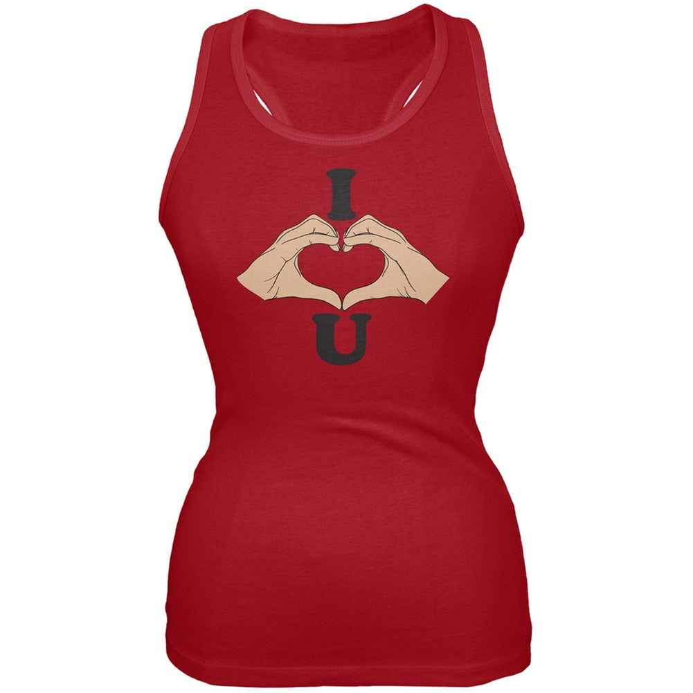 Valentine's Day - Heart Hands Red Soft Juniors Tank Top Juniors Tank Tops 2 Love 2XL Red