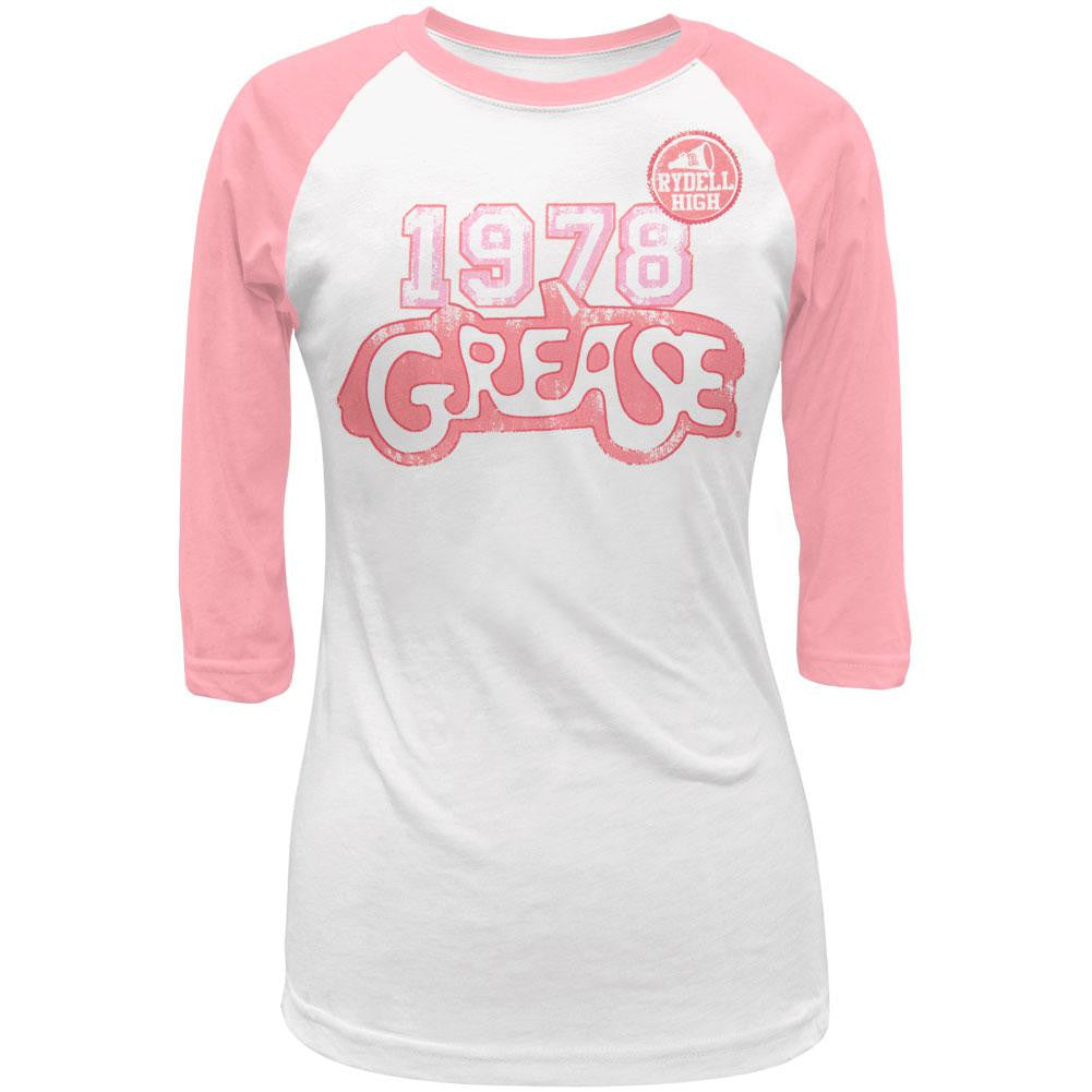 Grease - 1978 Juniors Raglan T-Shirt Juniors T-Shirts Grease LG Pink