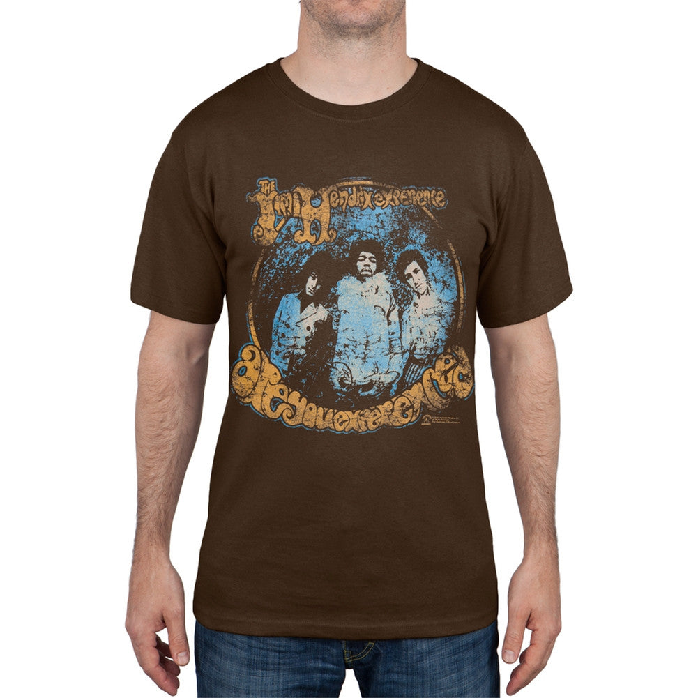 Jimi Hendrix - Experience Band Poster T-Shirt Men's T-Shirts Jimi Hendrix SM Brown