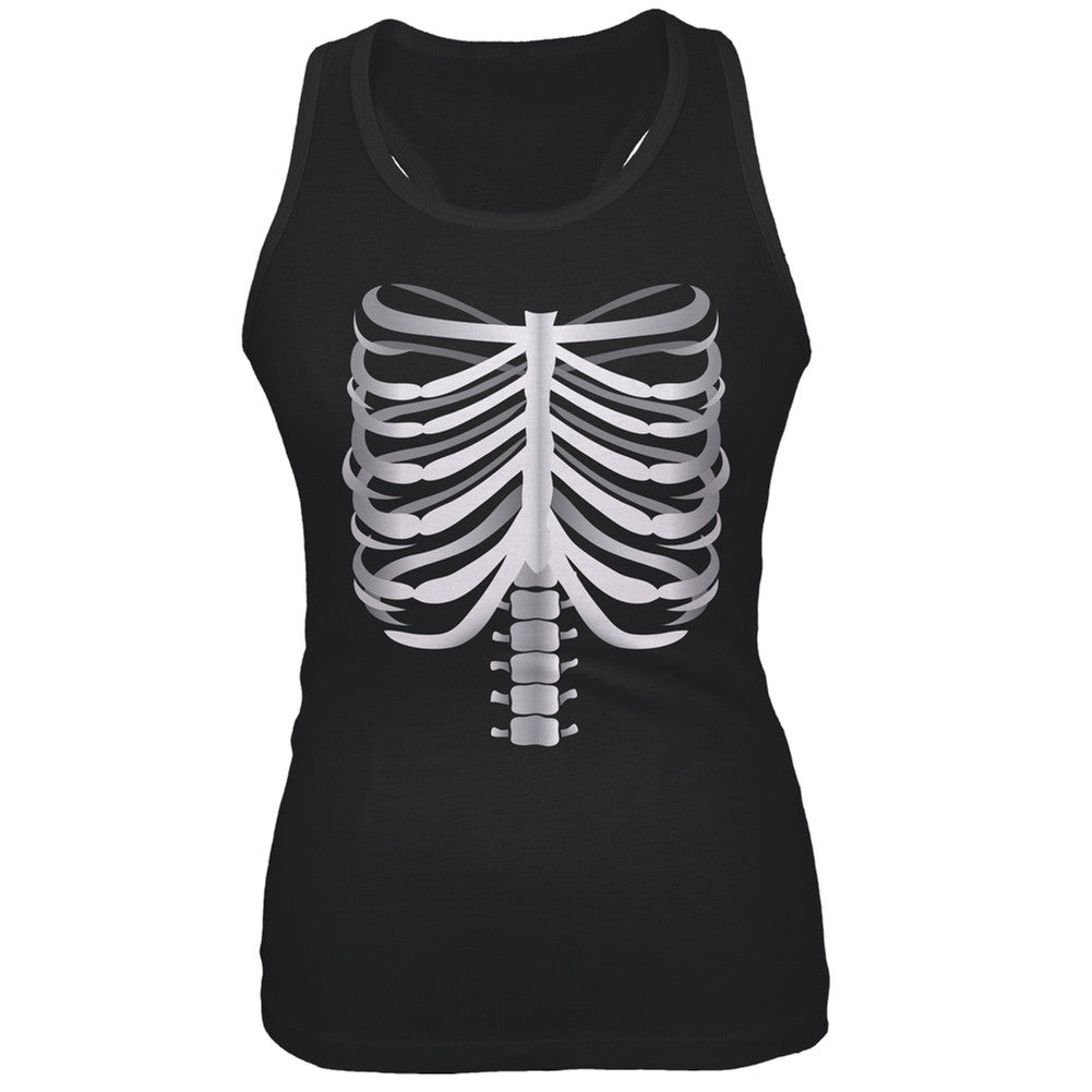 Skeleton Cage 3D Juniors Tank Top Juniors Tank Tops Old Glory