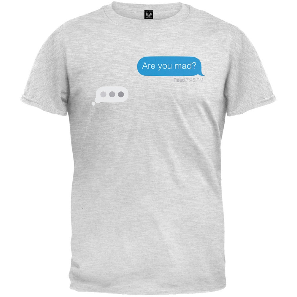 Are You Mad Text T-Shirt Men's T-Shirts Old Glory 2XL Grey