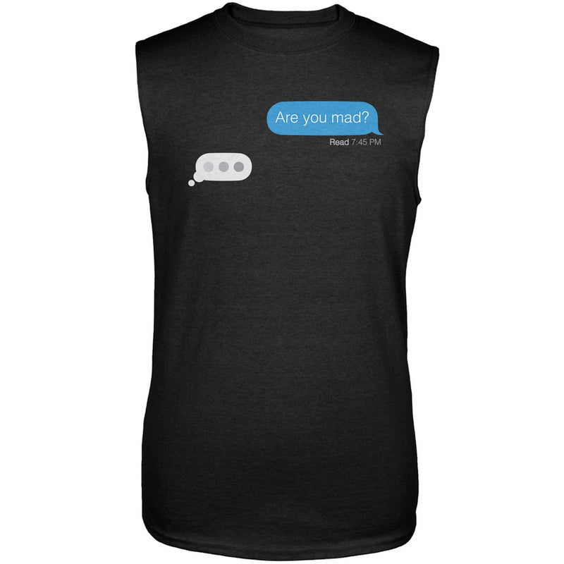 Are You Mad Text T-Shirt Men's T-Shirts Old Glory 2XL Black