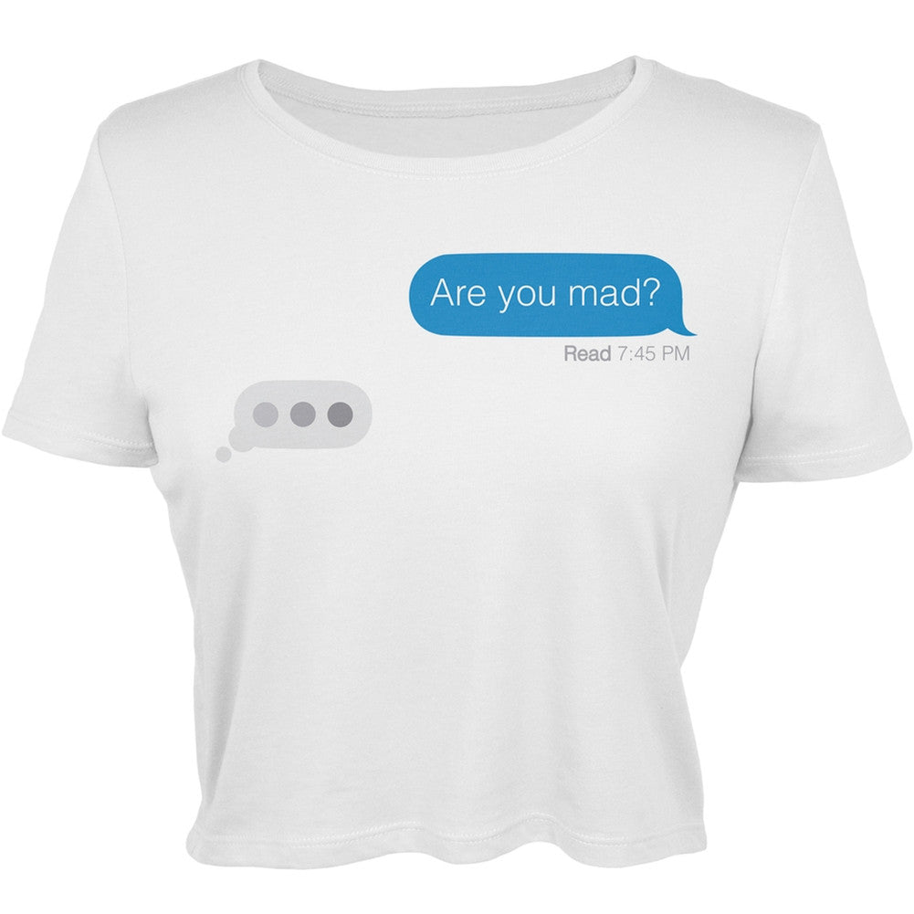 Are You Mad Text Juniors Crop Top Graphic Tee Juniors T-Shirts Old Glory SM Grey
