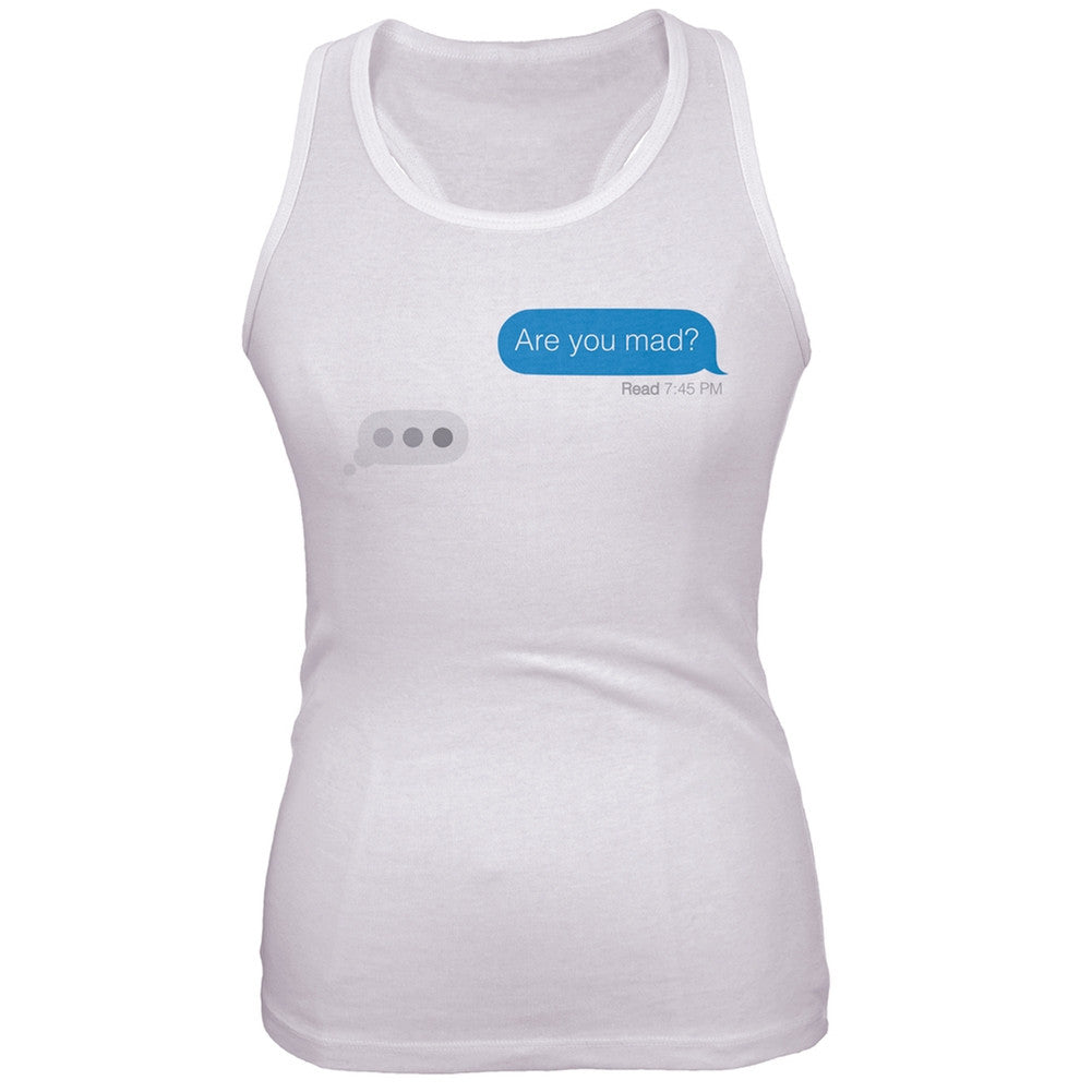 Are You Mad Text Juniors Tank Top Juniors Tank Tops Old Glory 2XL White