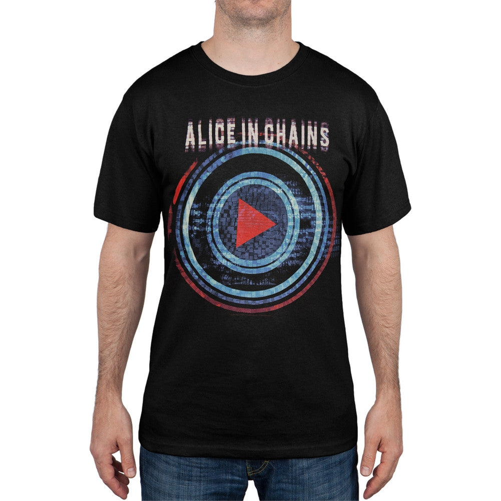 Alice In Chains - Play Button Scranton Las Vegas Tour T-Shirt Men's T-Shirts Alice in Chains SM Black