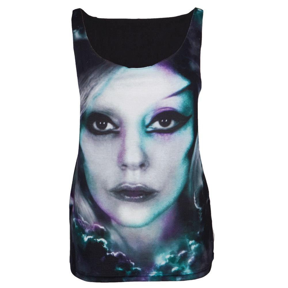 Lady Gaga - Portrait All Over Juniors Tank Top Juniors Tank Tops Lady Gaga LG Multi