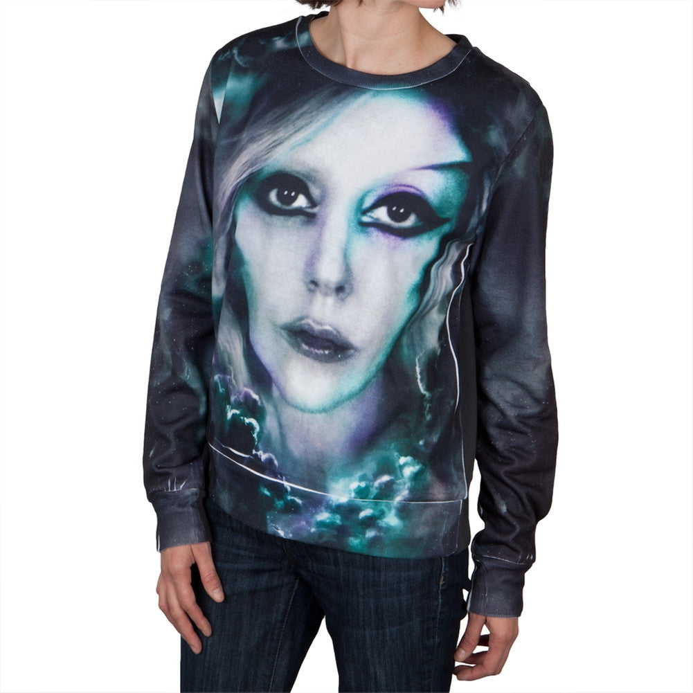 Lady Gaga - Portrait All Over Sweatshirt Men's Sweatshirts Lady Gaga SM Black