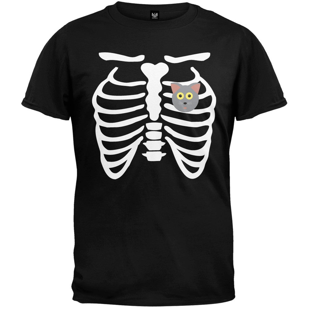 Halloween Cat Heart Skeleton Costume T-Shirt Men's T-Shirts Old Glory