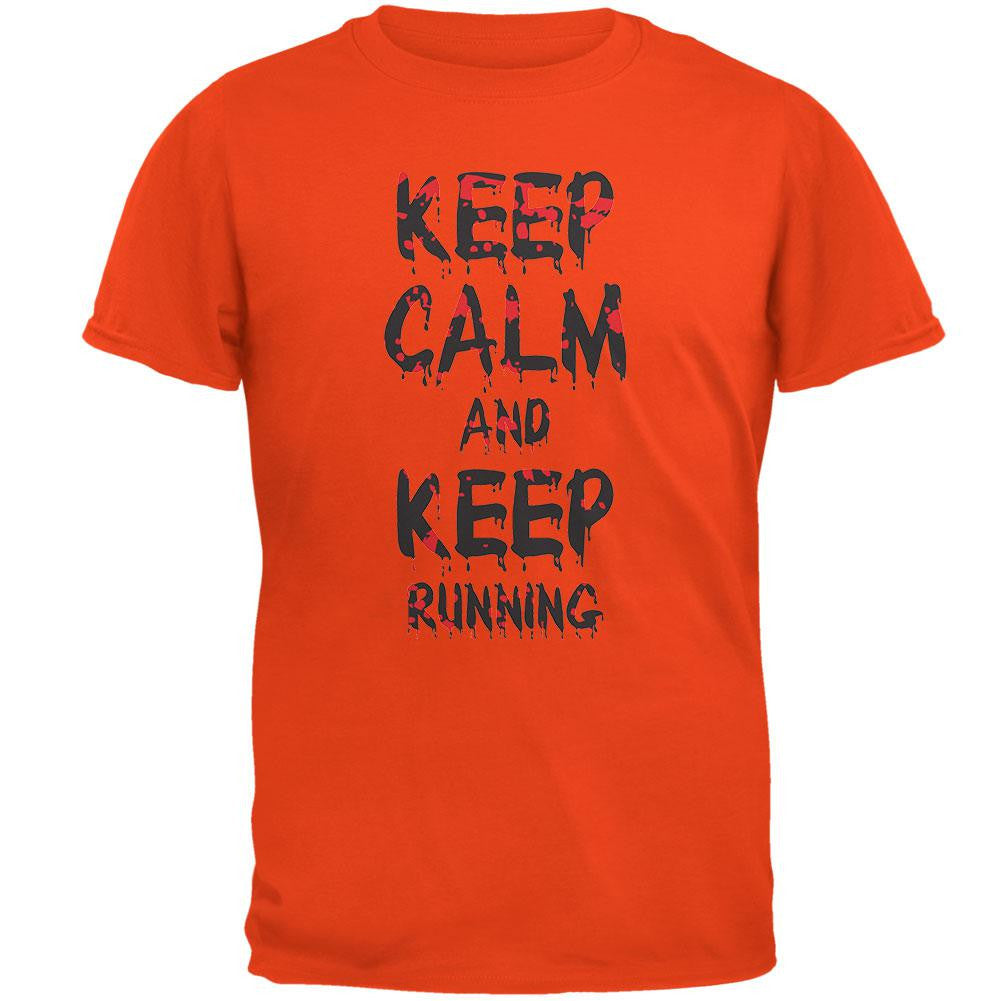 Keep Calm and Keep Running Orange T-Shirt Men's T-Shirts Old Glory 2XL Orange