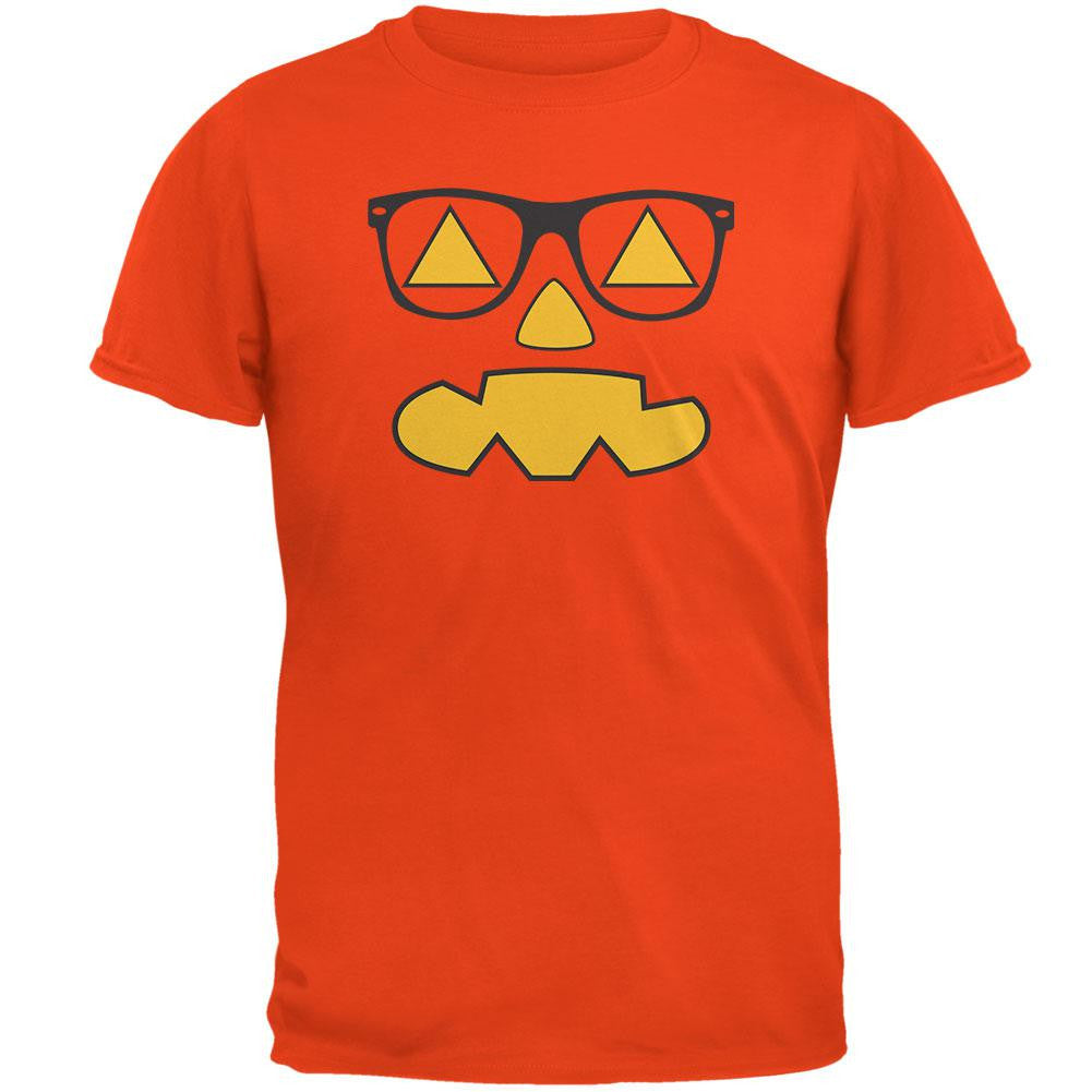 Pumpkin Face with Sunglasses Orange T-Shirt Men's T-Shirts Old Glory 2XL Orange