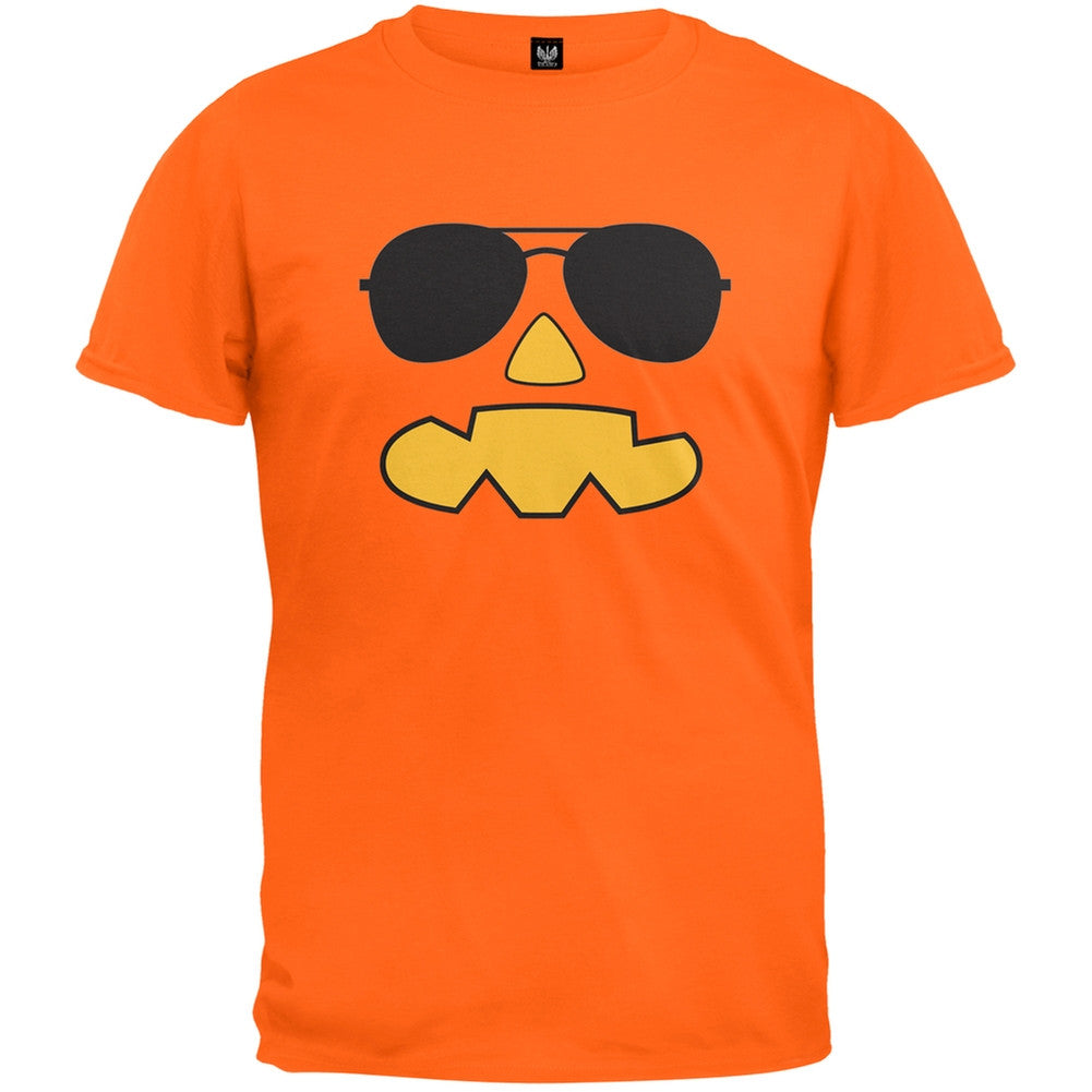 Pumpkin Face with Aviator Sunglasses Orange Costume T-Shirt Men's T-Shirts Old Glory 2XL Orange