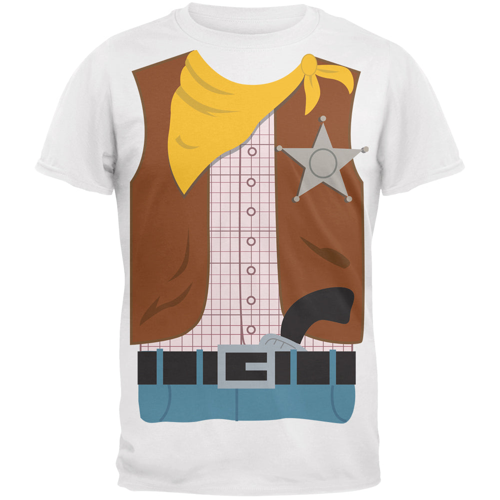 Halloween Cowboy Costume T-Shirt Men's T-Shirts Old Glory 3XL White