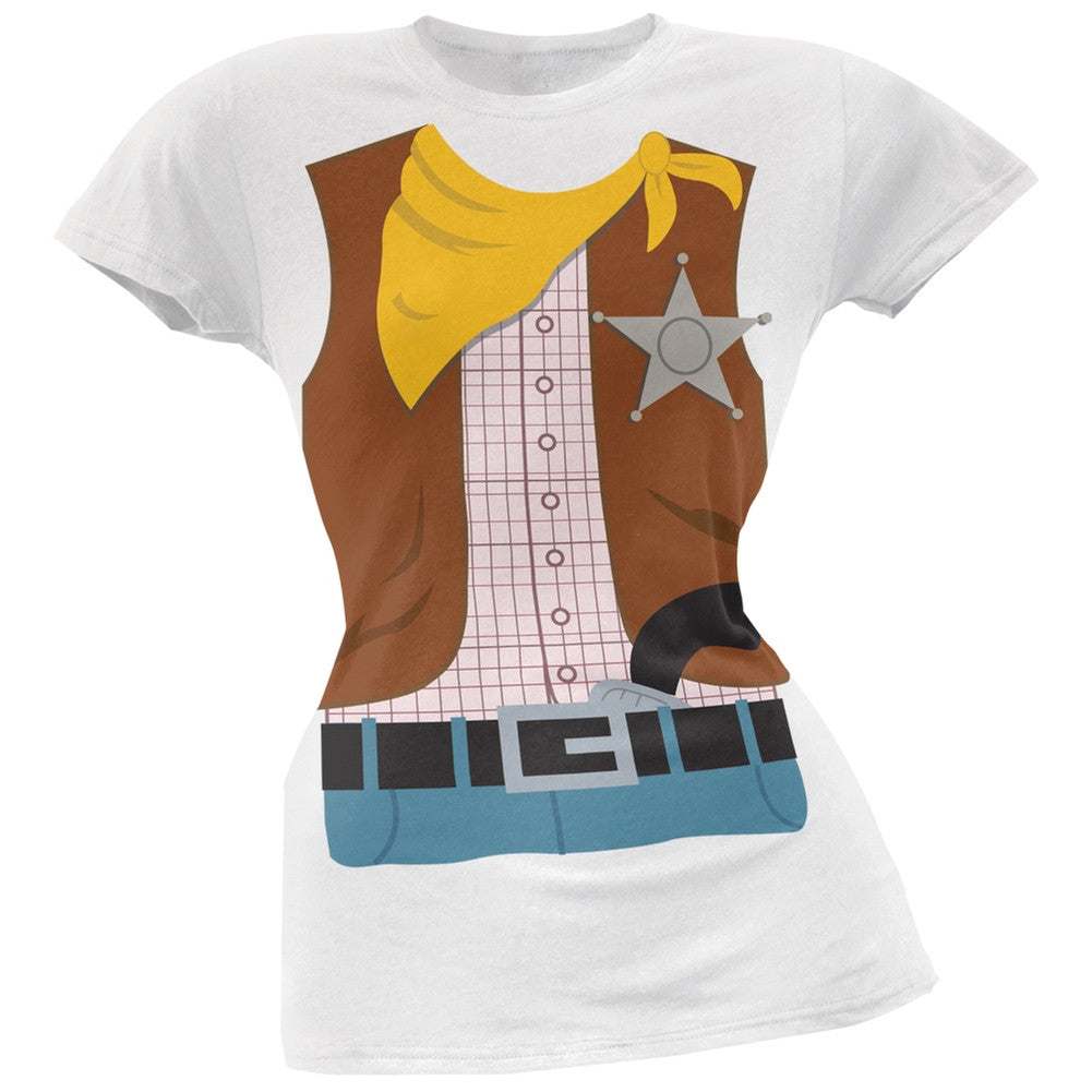 Halloween Cowboy Costume Juniors T-Shirt Juniors T-Shirts Old Glory
