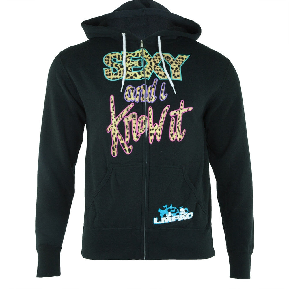 LMFAO - Sexy And I Know It Zip Hoodie Men's Hoodies LMFAO SM Black