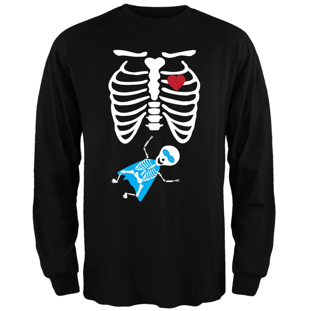 Superhero Baby Pregnant Skeleton Halloween Costume Long Sleeve T-Shirt Men's Long Sleeves Old Glory