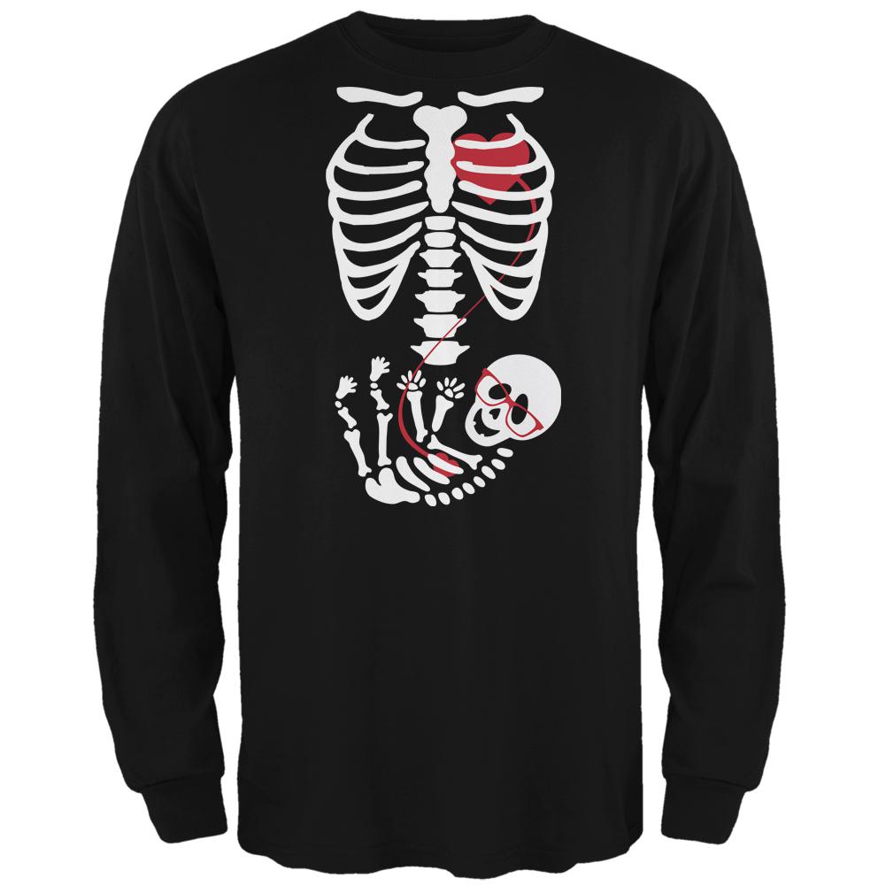Halloween Geek Baby Skeleton Long Sleeve T-Shirt Men's Long Sleeves Old Glory 2XL Black