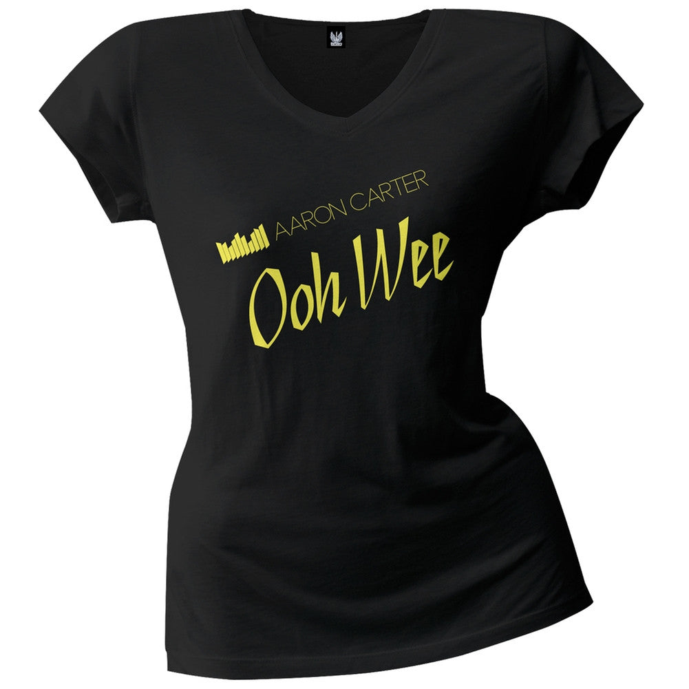 Aaron Carter - Ooh Wee V-Neck T-Shirt Juniors T-Shirts Aaron Carter 2XL Black