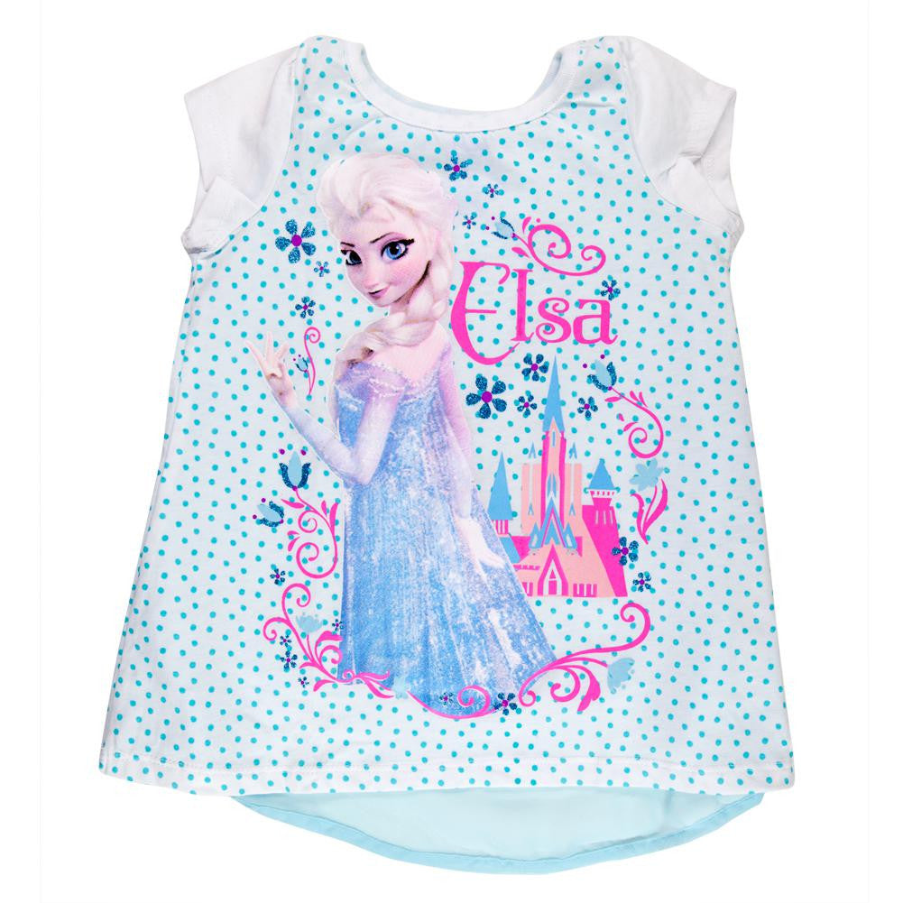 Frozen - Elsa Castle Toddler Tunic Chiffon Insert T-Shirt Toddler T-Shirts Frozen 2T White