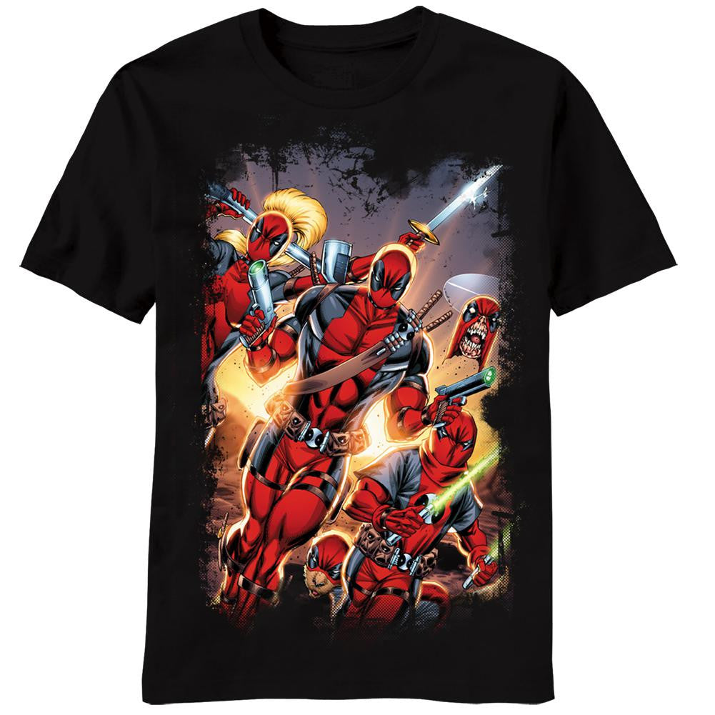 Deadpool - Red Masked T-Shirt Men's T-Shirts Deadpool XL Black