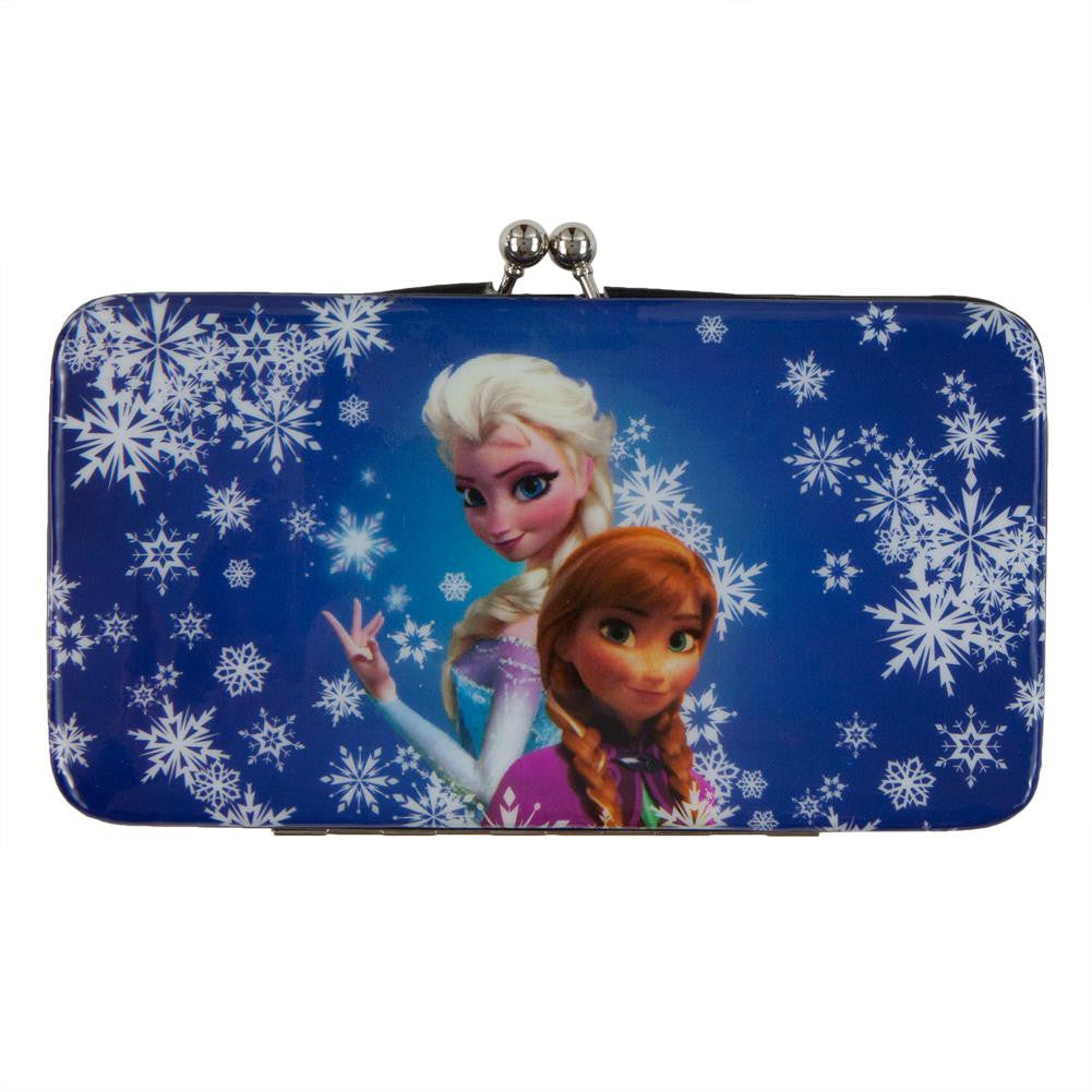 Frozen - Elze & Ana All-Over Snowflakes Hinge Wallet Wallets Old Glory