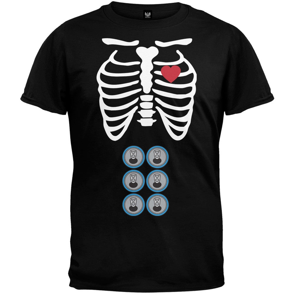 6 Pack Pregnant Skeleton Halloween Costume T-Shirt Men's T-Shirts Old Glory 2XL Black