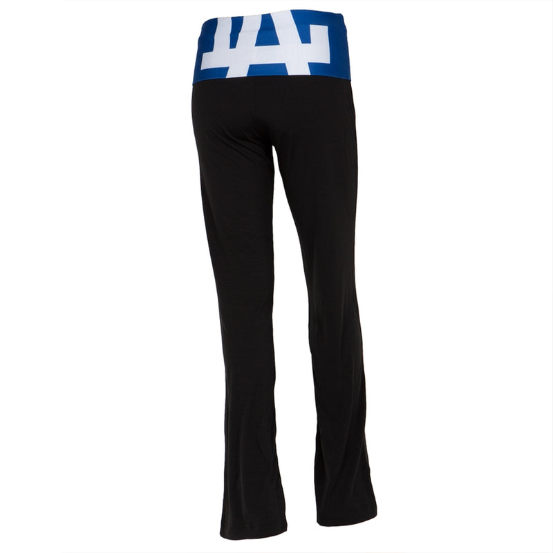 Los Angeles Dodgers - Flip Down Waistband Logo Juniors Yoga Pants Women's Yoga Pants Los Angeles Dodgers