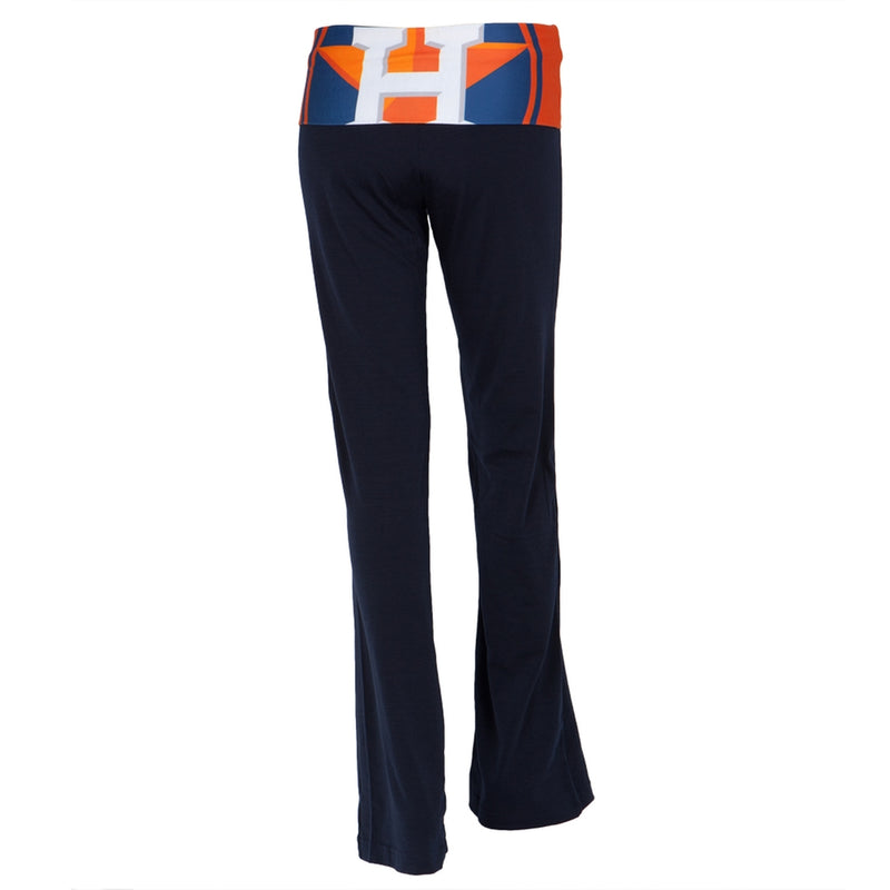 Houston Astros - Flip Down Waistband Logo Juniors Yoga Pants Women's Yoga Pants Houston Astros