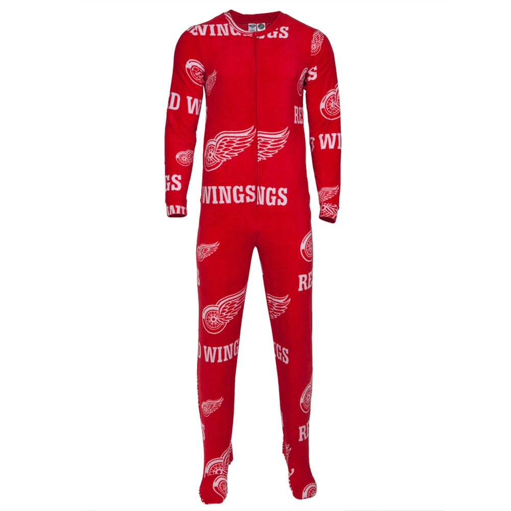 Detroit Red Wings - Logo All-Over Union Suit Men's Sleepwear Detroit Red Wings 2XL Red