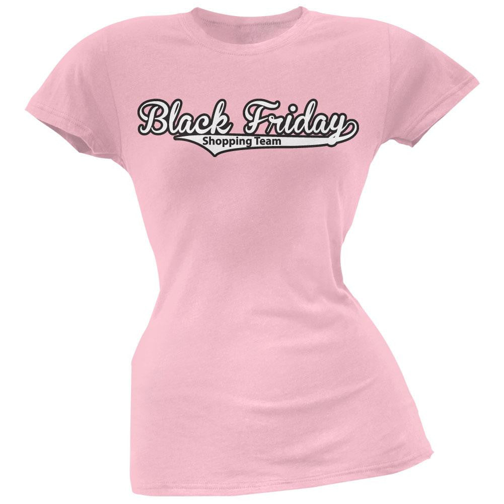 Black Friday Shopping Team Pink Juniors T-Shirt Juniors T-Shirts Old Glory 2X Pink