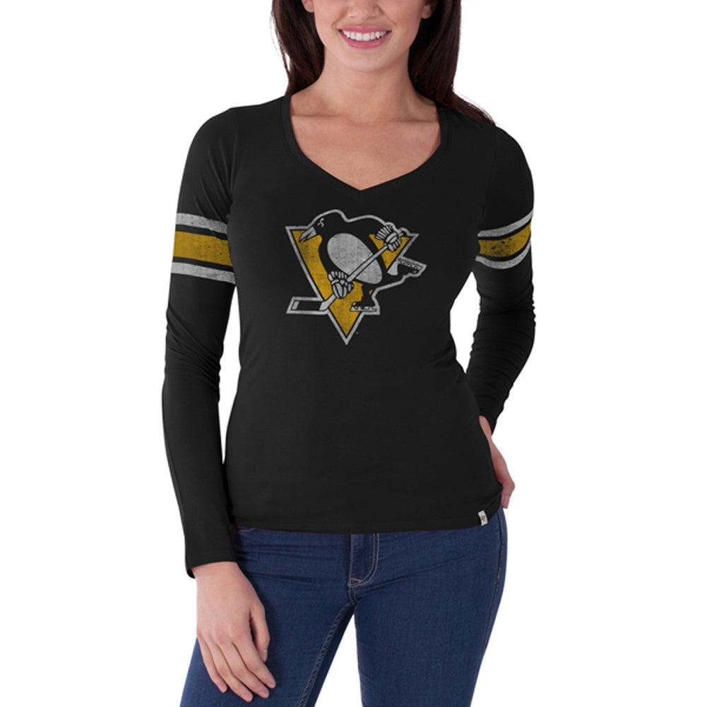 Pittsburgh Penguins - Logo Homerun Juniors Premium Long Sleeve Black, image size:1001x1001