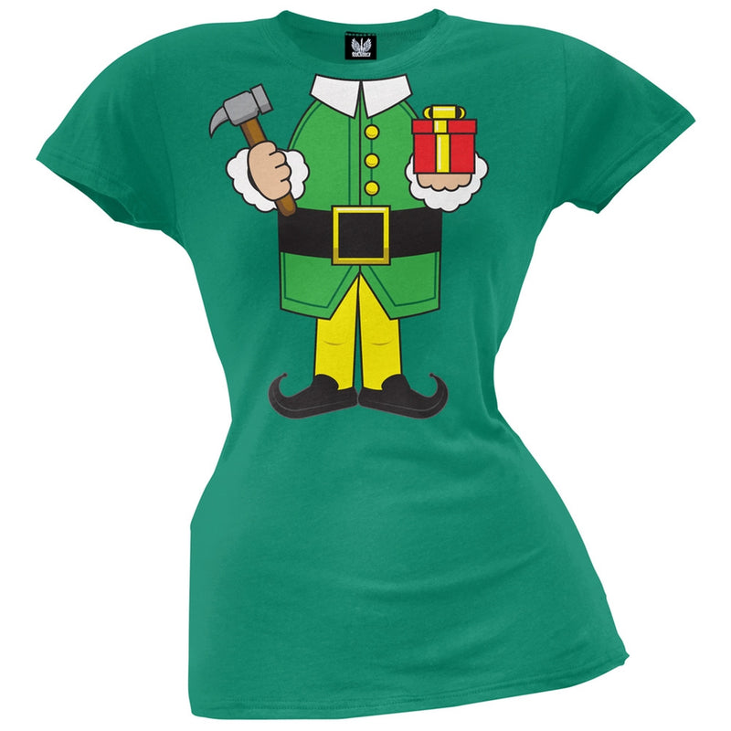 Elf Body Costume Black Juniors T-Shirt Juniors T-Shirts Old Glory